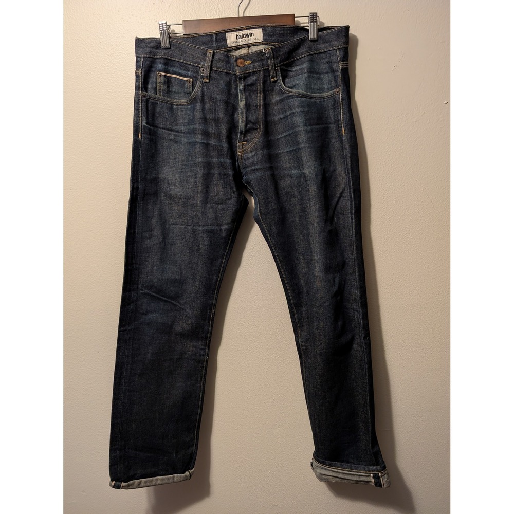 Baldwin Men's 32/34 USA Mens Selvedge Denim Jeans Indigo Blue Made in USA